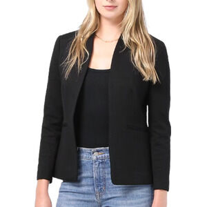 J CREW Black Going Out Blazer in Stretch Twill Open Front Career Women's 2